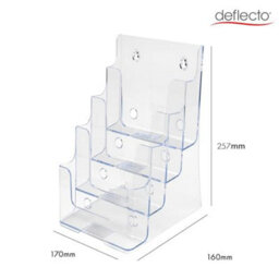 Deflecto Yearntree Deflecto Countertop 4 Tier A5 Portrait Multi-Tierliterature Holder - Magazine File Holder - Leaflet Holder Wall Mounting - thumbnail 4