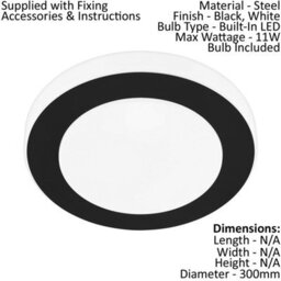 Stylish Black And White Led Wall Flush Ceiling Light With Adjustable Height - thumbnail 2