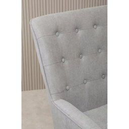 Orsina Interior By Premier Versatile Grey Curved Chair, Highback Velvet Buttoned Chair, Lightweight Velvet High-Back Dining Chair - thumbnail 6