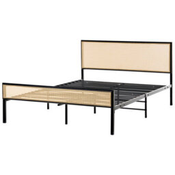 Beliani Bed Pe Rattan Avanton 140 X 200 Cm (Eu Double) Black - thumbnail 4