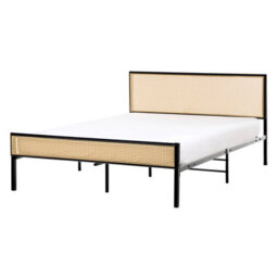 Beliani Bed Pe Rattan Avanton 140 X 200 Cm (Eu Double) Black - thumbnail 1