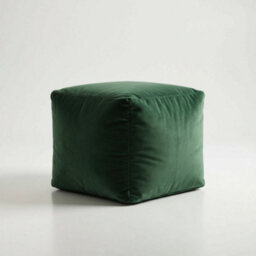Kosi Atelier Kosiatelier Bean Bag Velvet Footstool Ottomona Cube Pouf Chair Pouffe, Polystyrene Beads Filled - Bottle Green, 45Cm X 45Cm X 45Cm - thumbnail 3
