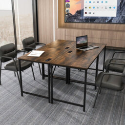 Costway 80 X 60 Cm Computer Desk Home Office Desk W/ Charging Station-Brown - thumbnail 6