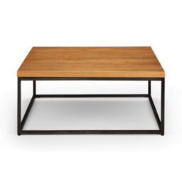 Julian Bowen Brooklyn Oak Square Coffee Table, Wood Top, Metal Base, Height: 40 X Width: 90 X Depth: 90Cm - thumbnail 2