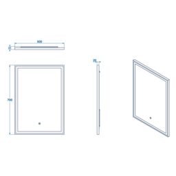 Croydex Burley Matt Black Rectangular Wall-Mounted Bathroom & Wc Illuminated Contemporary Illuminated Mirror (H)70Cm (W)50Cm - thumbnail 3