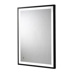 Croydex Burley Matt Black Rectangular Wall-Mounted Bathroom & Wc Illuminated Contemporary Illuminated Mirror (H)70Cm (W)50Cm - thumbnail 2