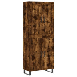 Berkfield Highboard Smoked Oak 69.5X34X180 Cm Engineered Wood - thumbnail 2