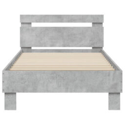Berkfield Bed Frame Without Mattress With Led Lights Concrete Grey 90X200 Cm - thumbnail 7