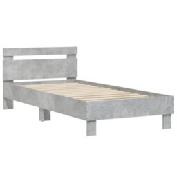 Berkfield Bed Frame Without Mattress With Led Lights Concrete Grey 90X200 Cm - thumbnail 6