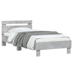 Berkfield Bed Frame Without Mattress With Led Lights Concrete Grey 90X200 Cm - thumbnail 5