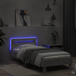 Berkfield Bed Frame Without Mattress With Led Lights Concrete Grey 90X200 Cm - thumbnail 4