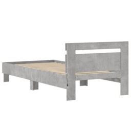 Berkfield Bed Frame Without Mattress With Led Lights Concrete Grey 90X200 Cm - thumbnail 9