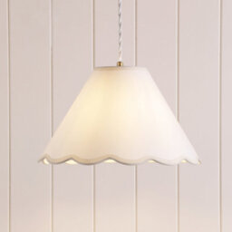 Laura Ashley Ivory & Cream Scalloped Edge Conical Lamp Shade (D)30Cm - thumbnail 1