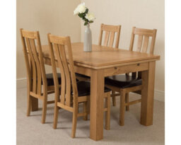That's Furniture Richmond 140Cm - 220Cm Oak Extending Dining Table And 4 Chairs Dining Set With Princeton Chairs - thumbnail 1
