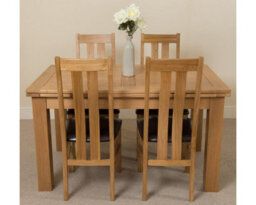 That's Furniture Richmond 140Cm - 220Cm Oak Extending Dining Table And 4 Chairs Dining Set With Princeton Chairs - thumbnail 2