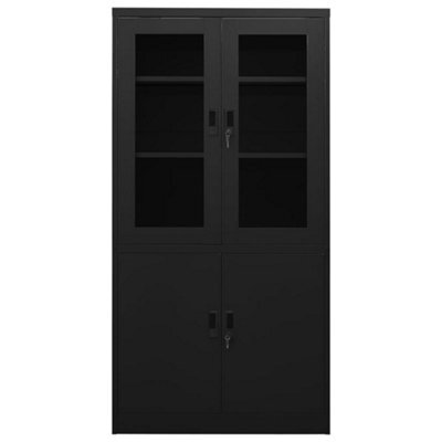 Berkfield Durable Office Cabinet Black 90X40X180 Cm Steel - image 1