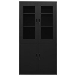 Berkfield Durable Office Cabinet Black 90X40X180 Cm Steel