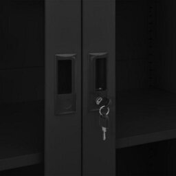 Berkfield Durable Office Cabinet Black 90X40X180 Cm Steel - thumbnail 6