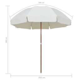 Berkfield Parasol With Steel Pole 300 Cm Sand - thumbnail 5