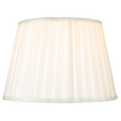 Happy Homewares Traditional Classic Cream Faux Silk Pleated Inner Lined Lamp Shade - 14 - image 1