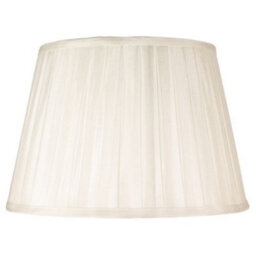 Happy Homewares Traditional Classic Cream Faux Silk Pleated Inner Lined Lamp Shade - 14 - thumbnail 2