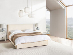 Beliani Ottoman Bed Boucle Lavaur 160 X 200 Cm (Eu King Size) Beige - thumbnail 2