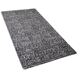Beliani Grey And Silver Viscose Area Rug 80 X 150 Cm - Soft Hypoallergenic Low-Pile Rug For Living Room, Bedroom, Hallway - thumbnail 3