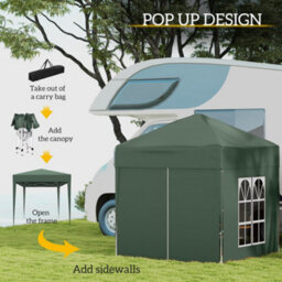Outsunny 2X2M Pop Up Gazebo Canopy Marquee W/ Carry Bag, Green - thumbnail 4