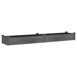 Berkfield Garden Raised Bed With Liner Grey 240X45X25 Cm Solid Wood Fir - thumbnail 2