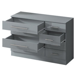 Harmin High Gloss Grey 8 Drawer Sideboard / Cupboard / Buffet Solo / Chest Of Drawers - thumbnail 4