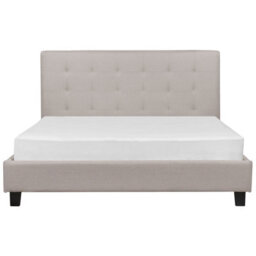 Beliani Bed Fabric La Rochelle 160 X 200 Cm (Eu King Size) Light Grey - thumbnail 4