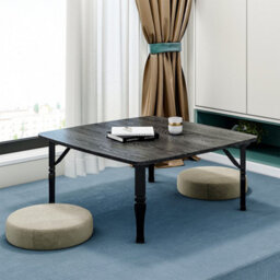 Living And Home Outdoor Square Black Mdf Wooden Tabletop Folding Table Foldable Table With Plastic Leg 800X800 mm - thumbnail 2