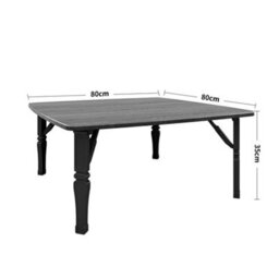 Living And Home Outdoor Square Black Mdf Wooden Tabletop Folding Table Foldable Table With Plastic Leg 800X800 mm - thumbnail 6
