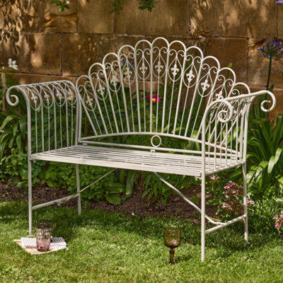 Dibor Vintage Style Grey Iron Outdoor Garden Furniture Bench - image 1