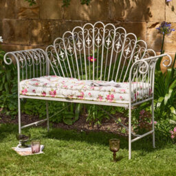 Dibor Vintage Style Grey Iron Outdoor Garden Furniture Bench - thumbnail 2