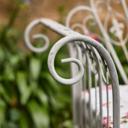 Dibor Vintage Style Grey Iron Outdoor Garden Furniture Bench - thumbnail 5