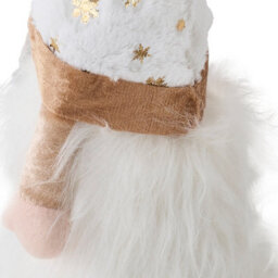 Living And Home Lighted White Plush Gnome Christmas Tree Topper Gold Snowflake Warm White Led Decorations - thumbnail 8