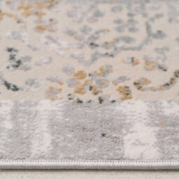 Loomed Grey Gold Metallic Traditional Medallion Distressed Living Area Rug 70X240Cm - thumbnail 4