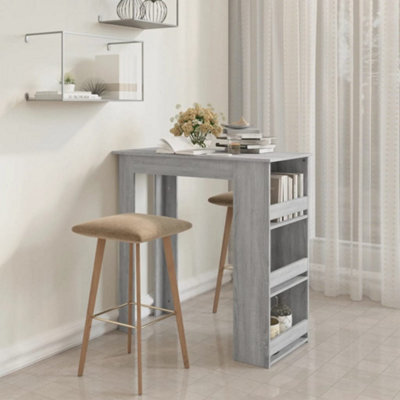 Berkfield Bar Table With Storage Rack Grey Sonoma 102X50X103.5Cm Engineered Wood - image 1