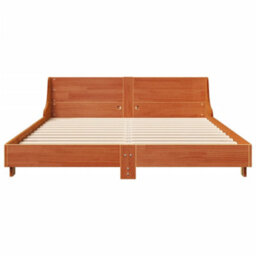 Berkfield Bed Frame Without Mattress Wax Brown 135X190 Cm Double Solid Wood Pine - thumbnail 4