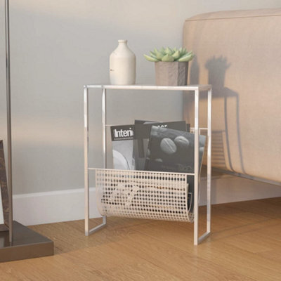 Berkfield Magazine Rack Silver 35X15X45 Cm Steel - image 1