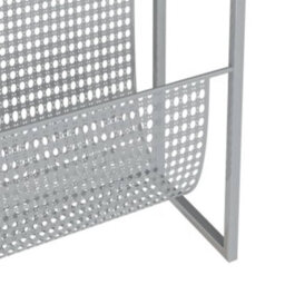 Berkfield Magazine Rack Silver 35X15X45 Cm Steel - thumbnail 6