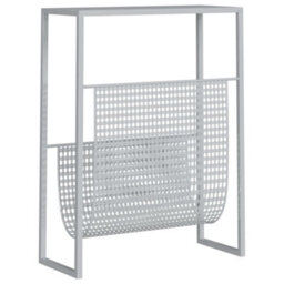 Berkfield Magazine Rack Silver 35X15X45 Cm Steel - thumbnail 5