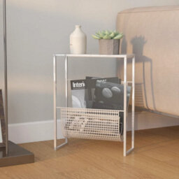 Berkfield Magazine Rack Silver 35X15X45 Cm Steel - thumbnail 1