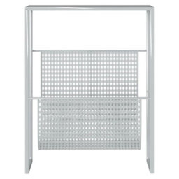 Berkfield Magazine Rack Silver 35X15X45 Cm Steel - thumbnail 3