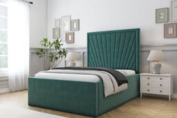 "Sloomy Somerset Emerald Plush Bed Frame With Mattress With 50"" Upholstered Headboard 5' King" - thumbnail 2