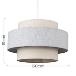 Valuelights Weaver Cream/grey Herringbone Ceiling Lamp Shade And Bulb - thumbnail 9