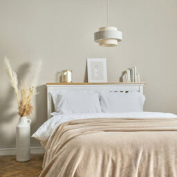 Valuelights Weaver Cream/grey Herringbone Ceiling Lamp Shade And Bulb - thumbnail 2