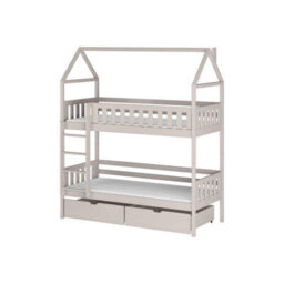 Arte Gaja Wooden Bunk Bed With Storage - Cashmere - Foam/bonnell Mattresses Included - 90 X 190Cm - thumbnail 1