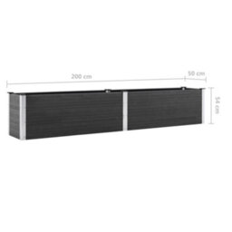 Berkfield Garden Raised Bed 200X50X54 Cm Wpc Grey - thumbnail 6